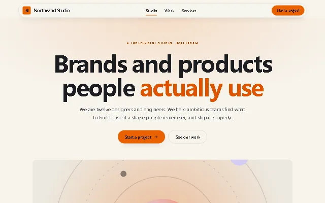 Preview of the Agency & studio template
