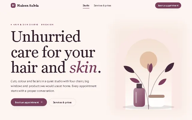 Preview of the Beauty & wellness template