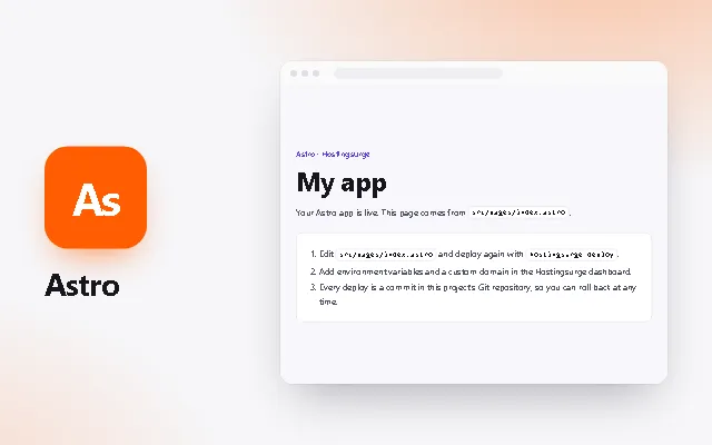 Preview of the Astro template