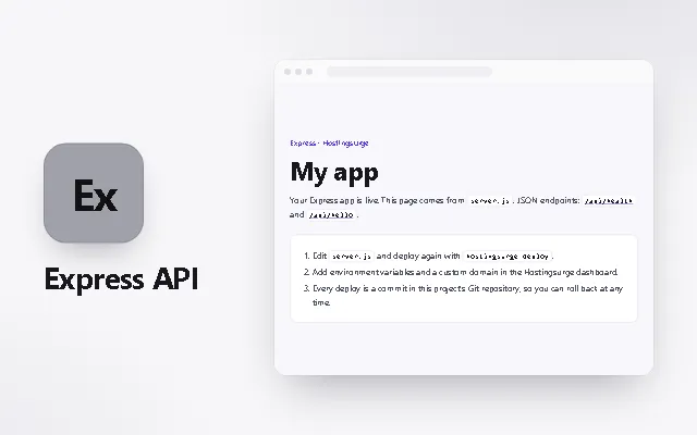 Preview of the Express API template