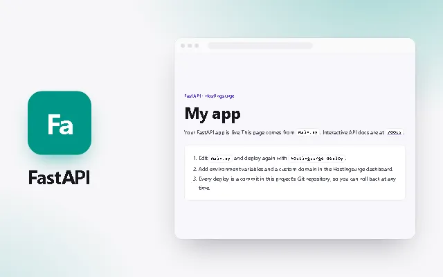 Preview of the FastAPI template