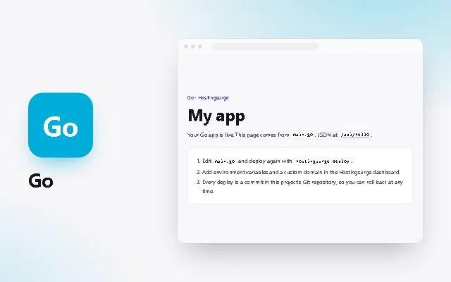Preview of the Go template