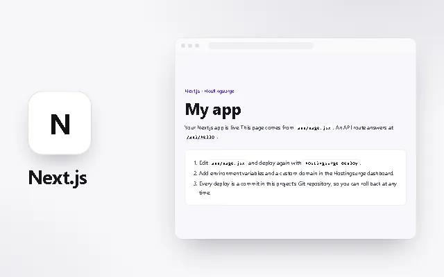 Preview of the Next.js template