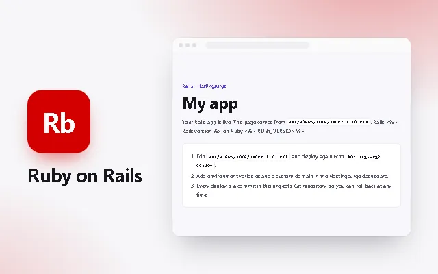 Preview of the Ruby on Rails template