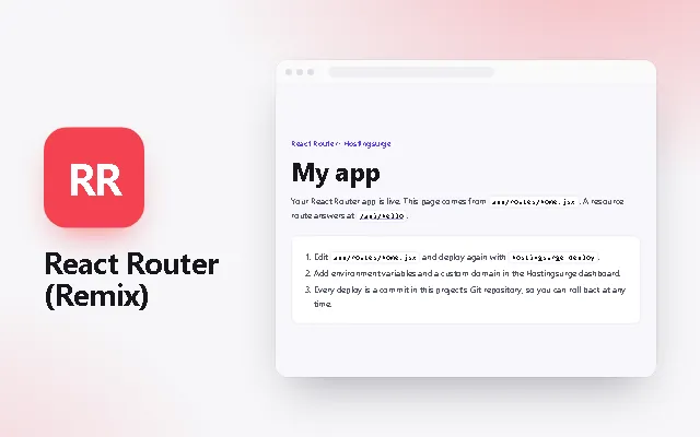 Preview of the React Router (Remix) template