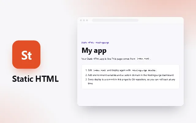Preview of the Static HTML template