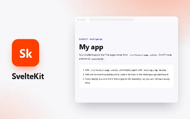 Preview of the SvelteKit template